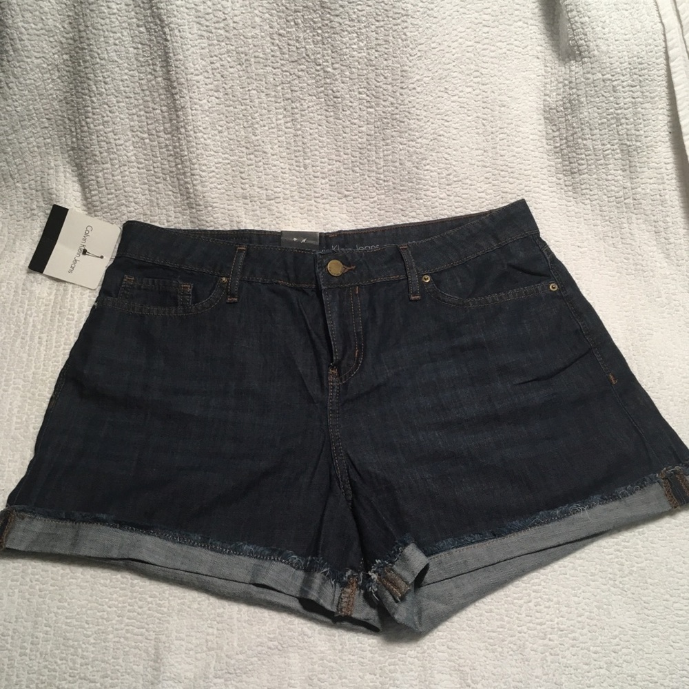 NWT Calvin Klein Roll Cuff Denim Shorts-Size 10